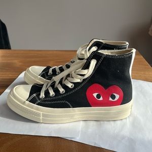 AUTHENTIC COMME DES GARÇONS PLAY Black&White Converse 70 High Top Sneakers